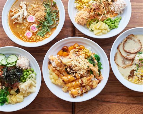 machi ramen & poke you can mix and match all the toppings or get "everything"